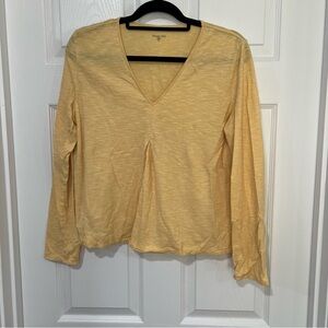 Garnet Hill Women's Light Yellow Pajama Set 100% Cotton